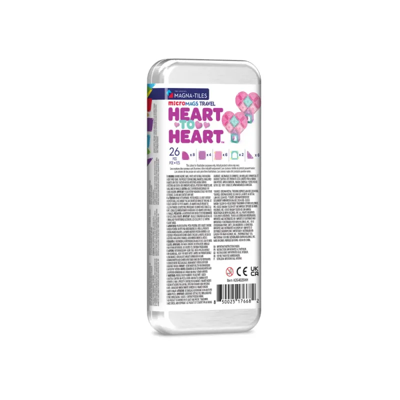 MAGNA-TILES Mαγνητικό Παιχνίδι 26 κομματιών microMAGS Heart to Heart Travel