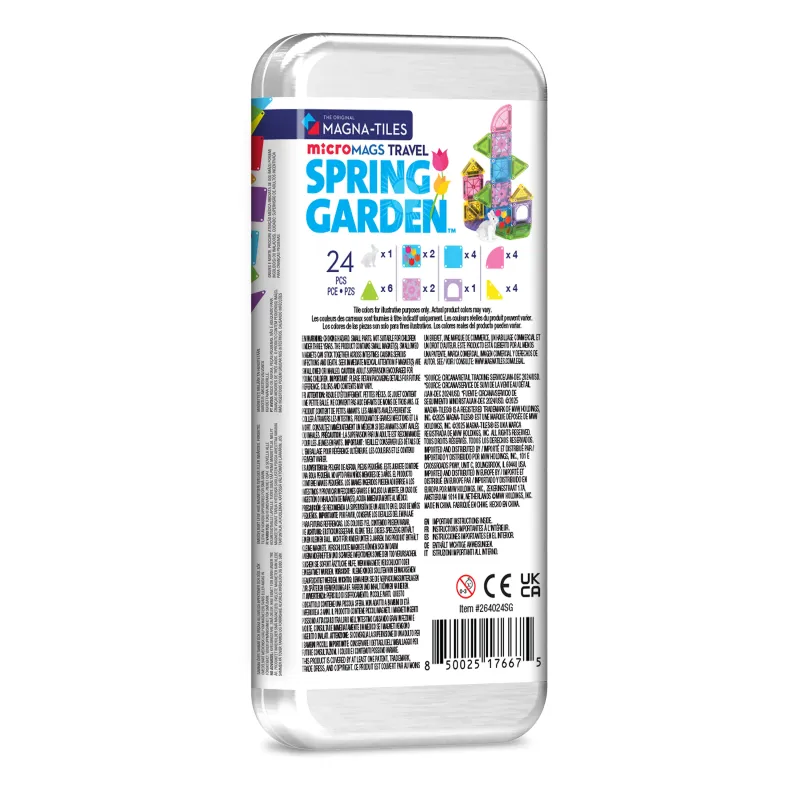 MAGNA-TILES Mαγνητικό Παιχνίδι 24 κομματιών microMAGS Spring Garden Travel
