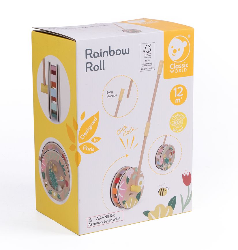 Ξύλινη Τρεχαλίτσα Rainbow Roll Classic World