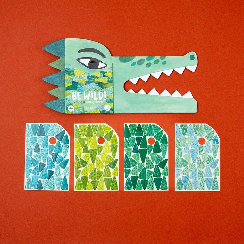Μάσκα με Αυτοκόλλητα Κροκόδειλος "Be Wild!" Arts &amp; Crafts