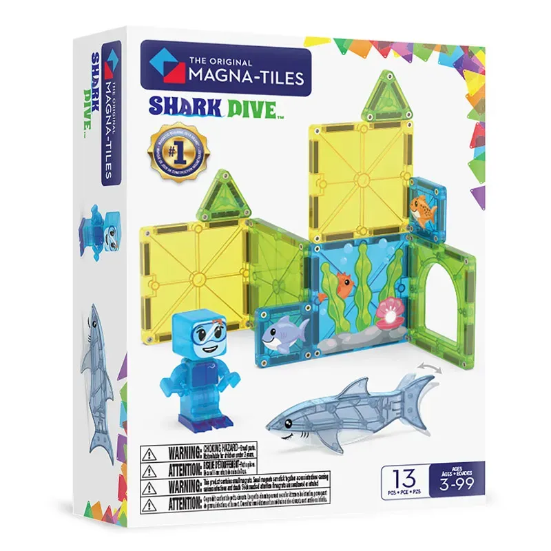 MAGNA-TILES Μαγνητικό Παιχνίδι 13 κομματιών Shark Dive