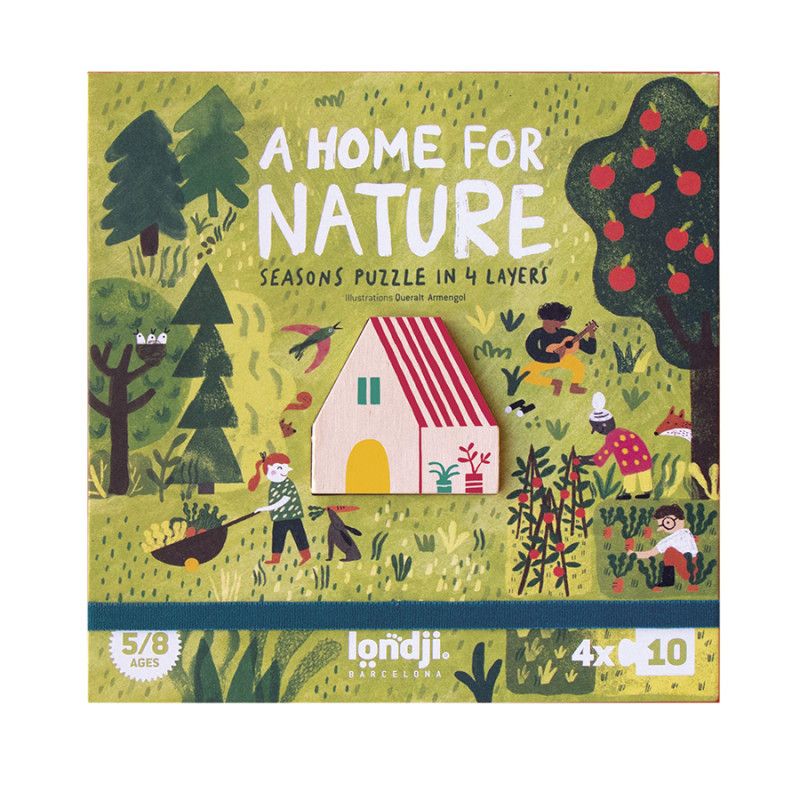 Ξύλινο Παζλ Στρογγυλό "A Home For Nature"