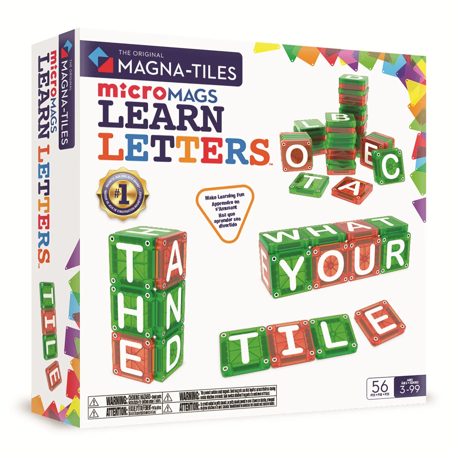 MAGNA-TILES Μαγνητικό Παιχνίδι 56 κομματιών Learn Letters