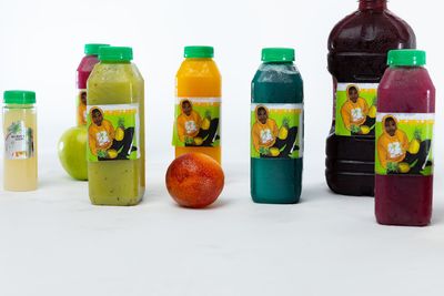 Products images of Big Nate's Philly Pressed Juices lined up.