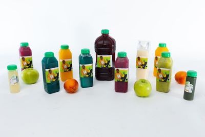 Variety of pressed juices and smoothies from Big Nate's Detox Cleanse.