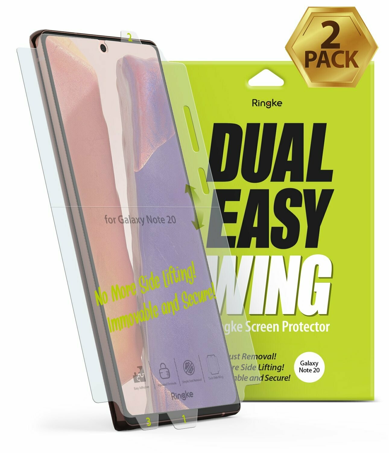 Dual Easy Wing Film (2 Pack) Screen Protector for Galaxy Note 20