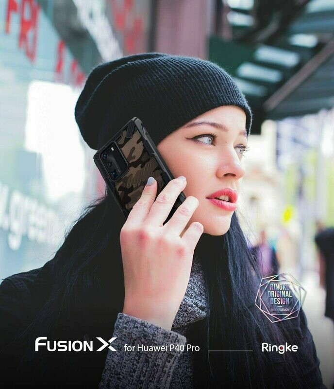 Fusion X Design for P40 Pro Military-Grade Slim Case - Camo Black