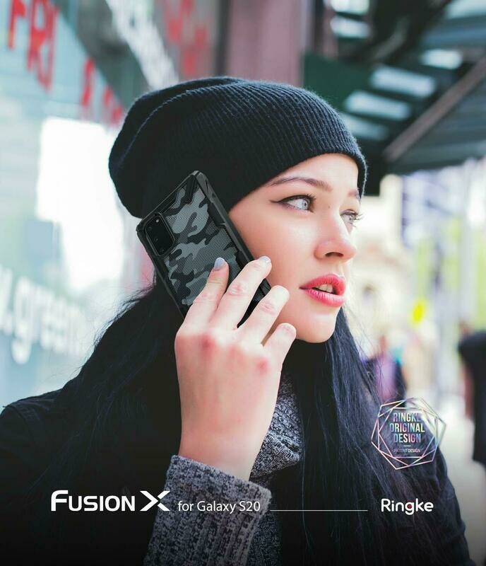 Fusion X Design for Galaxy S20 Military-Grade Slim Case - Camo Black