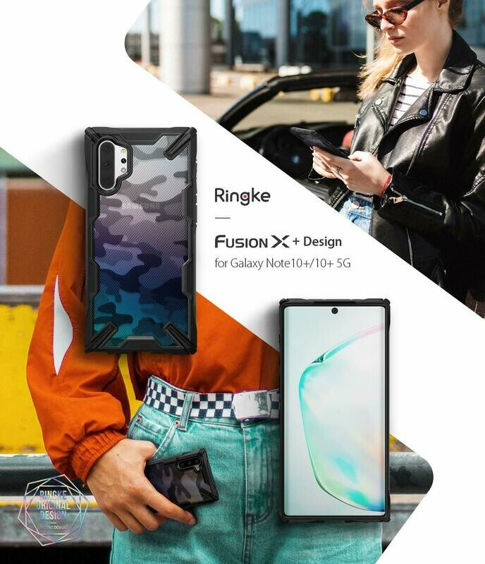 Fusion X Design for Galaxy Note 10+/10+ 5G Military-Grade Case - Camo Black