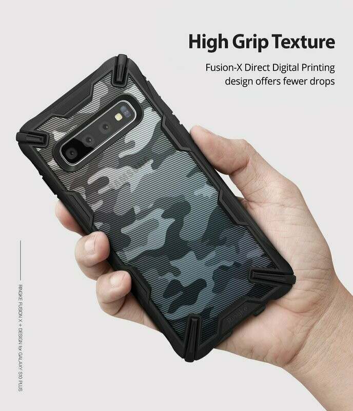 Fusion X Design for Galaxy S10+ Military-Grade Slim Case - Camo Black