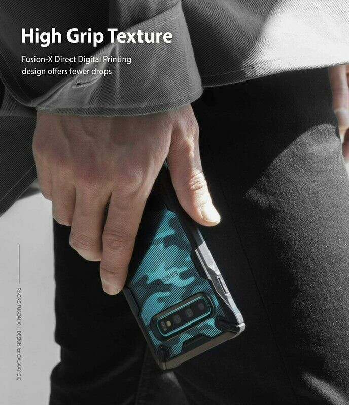 Fusion X Design for Galaxy S10 Military-Grade Slim Case - Camo Black