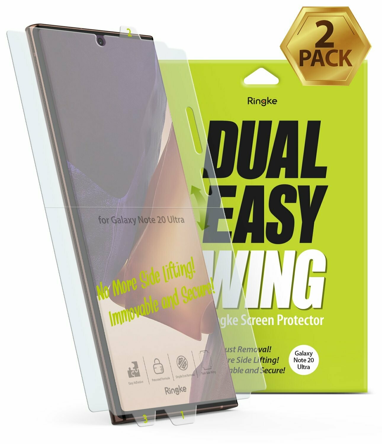 Dual Easy Wing Film (2 Pack) Screen Protector for Galaxy Note 20 Ultra