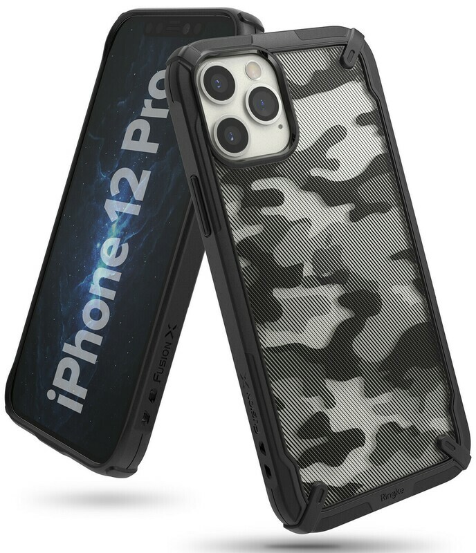 Fusion X Design for iPhone 12 / 12 Pro Military-Grade Case - Camo Black
