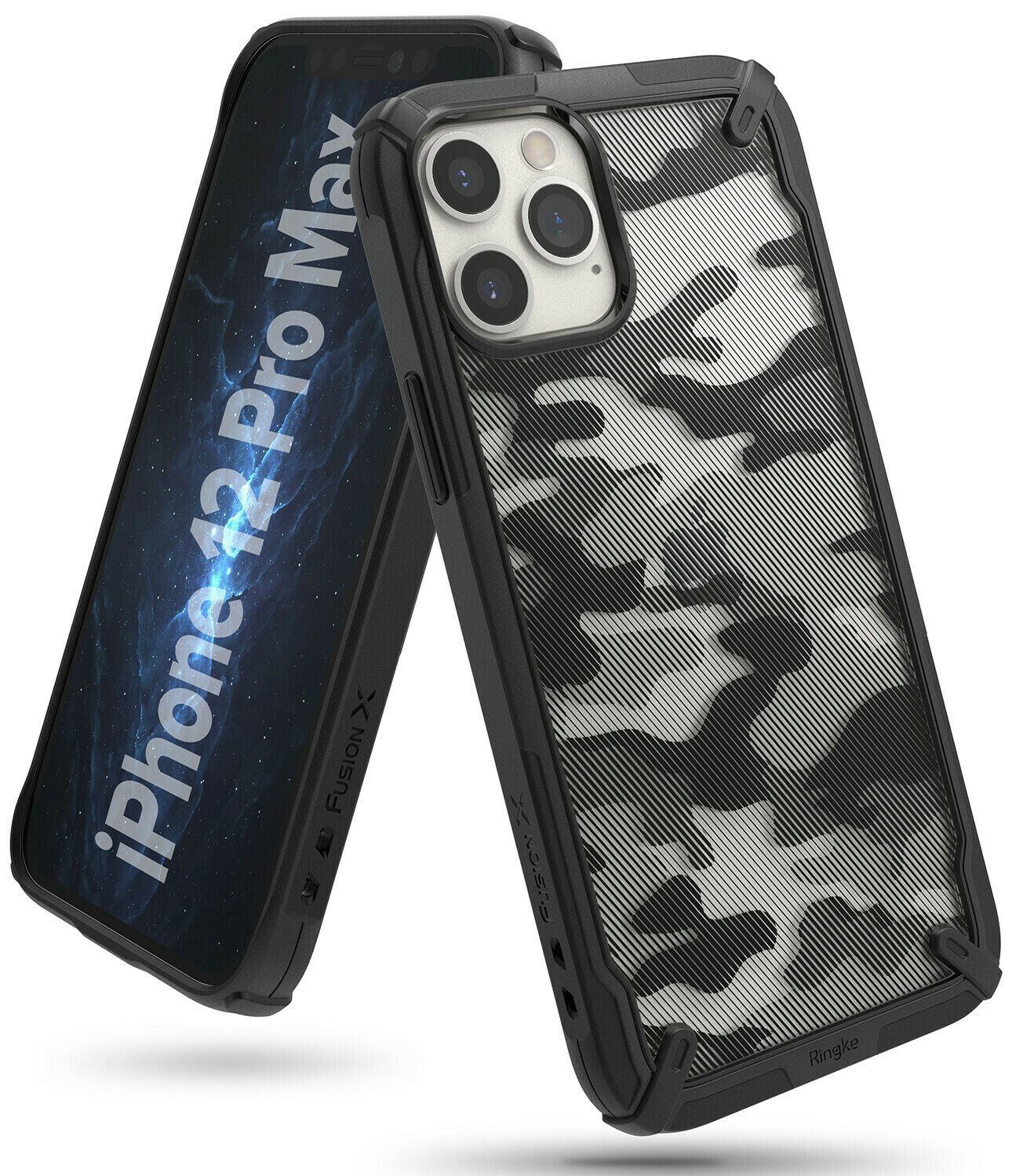 Fusion X Design for iPhone 12 Pro Max Military-Grade Case - Camo Black