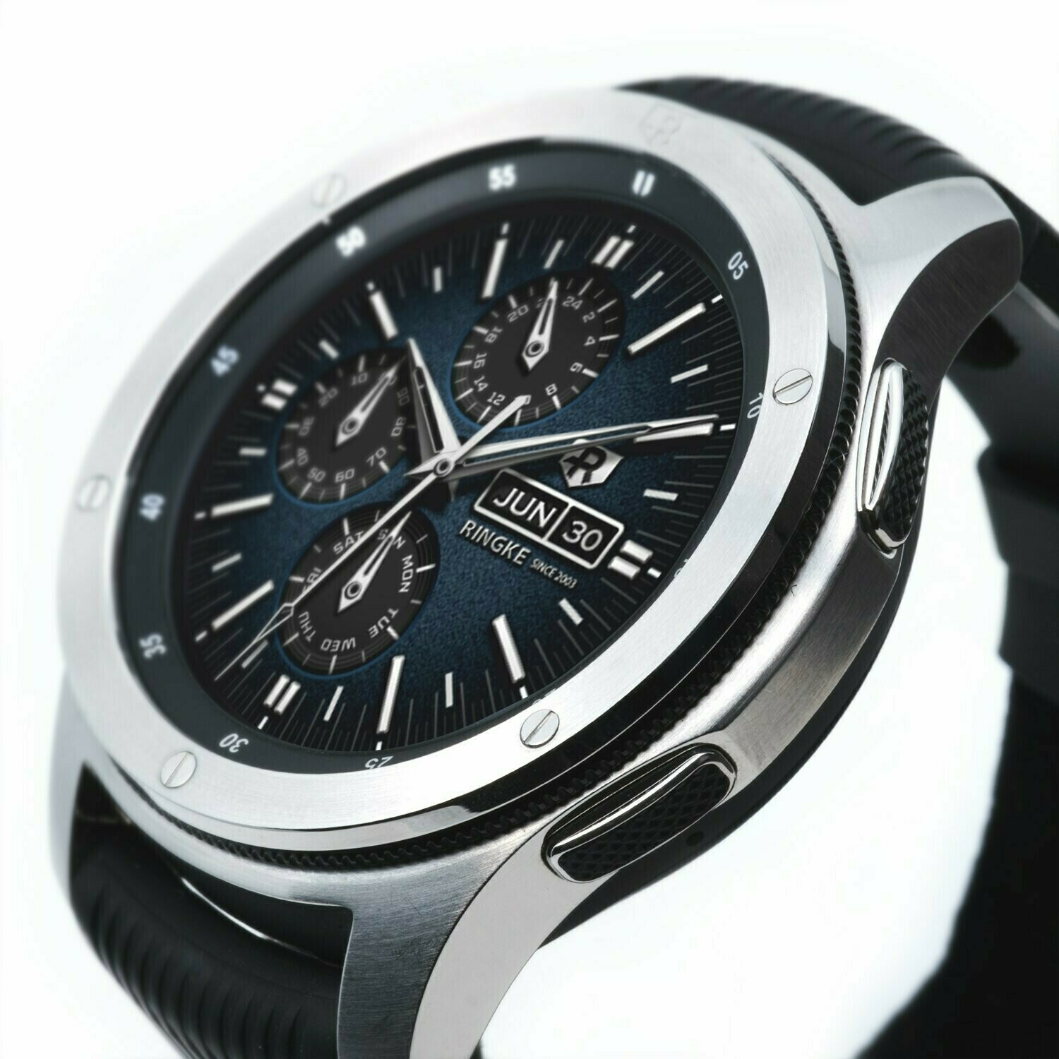 Premium Bezel Protector for Galaxy Watch 46mm - Classic Silver