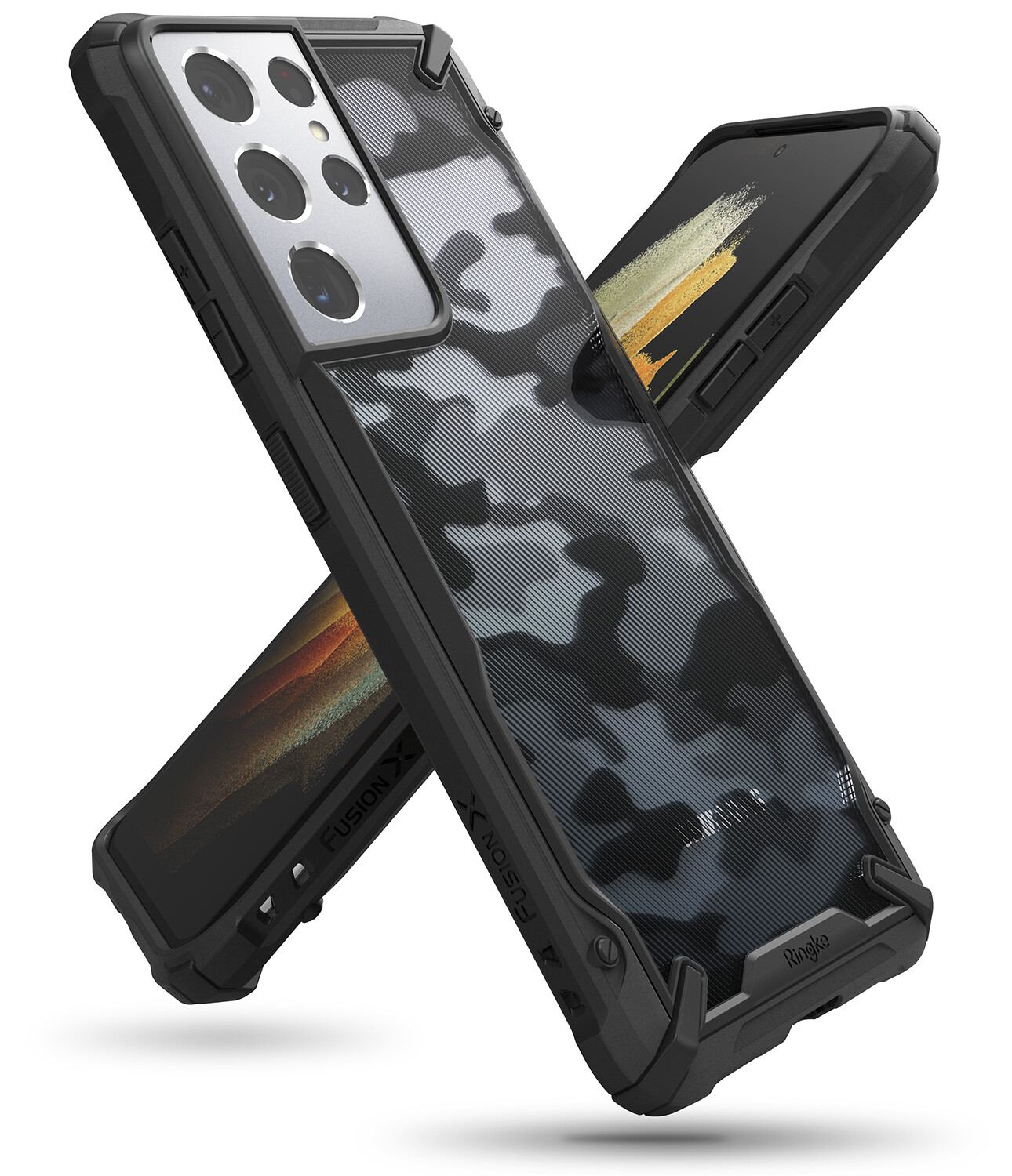 Fusion X Design for Galaxy S21 Ultra Military-Grade Slim Protective Case - Camo Black