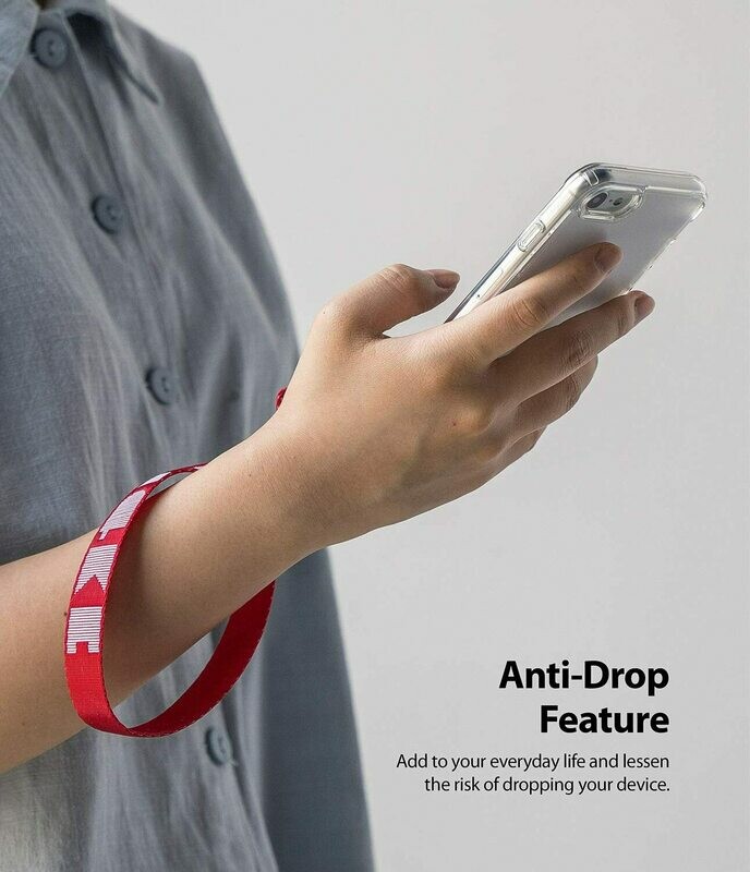 Anti-Drop Nylon Twill Mobile Phone Hand Strap with Polycarbonate Buckle - Red