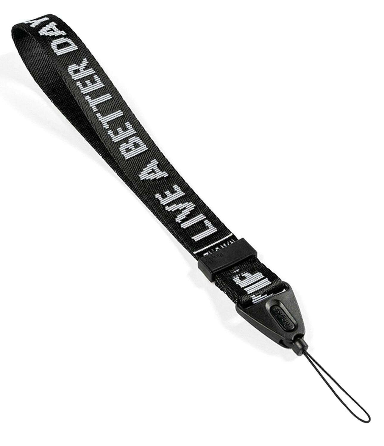 Anti-Drop Nylon Twill Mobile Phone Hand Strap with Polycarbonate Buckle - Ticket Band Black