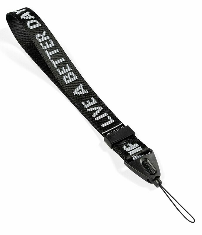 Anti-Drop Nylon Twill Mobile Phone Hand Strap with Polycarbonate Buckle - Ticket Band Black