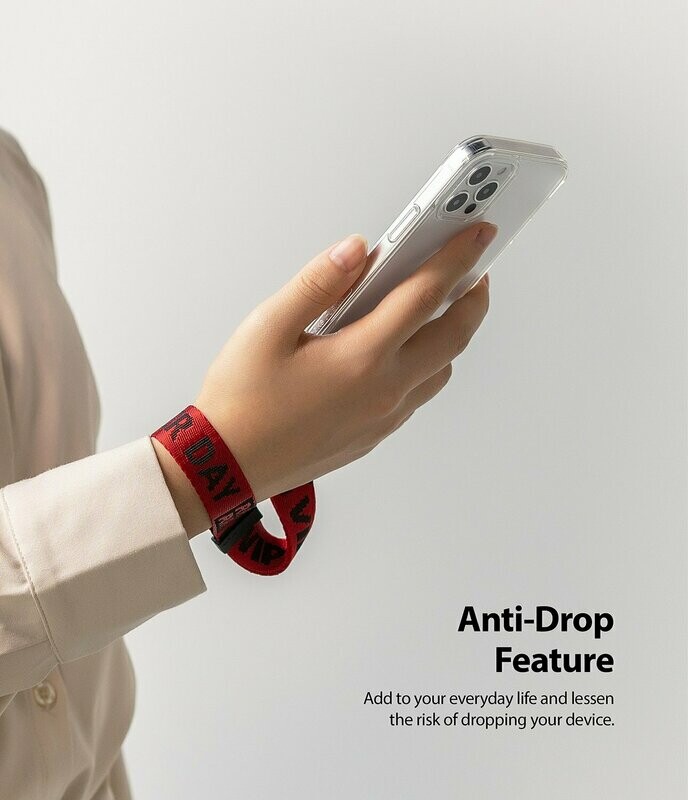 Anti-Drop Nylon Twill Mobile Phone Hand Strap with Polycarbonate Buckle - Ticket Band Red