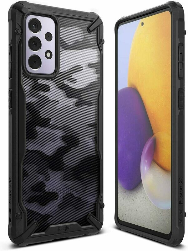 Fusion X Design for Galaxy A72 Military-Grade Slim Protective Case - Camo Black