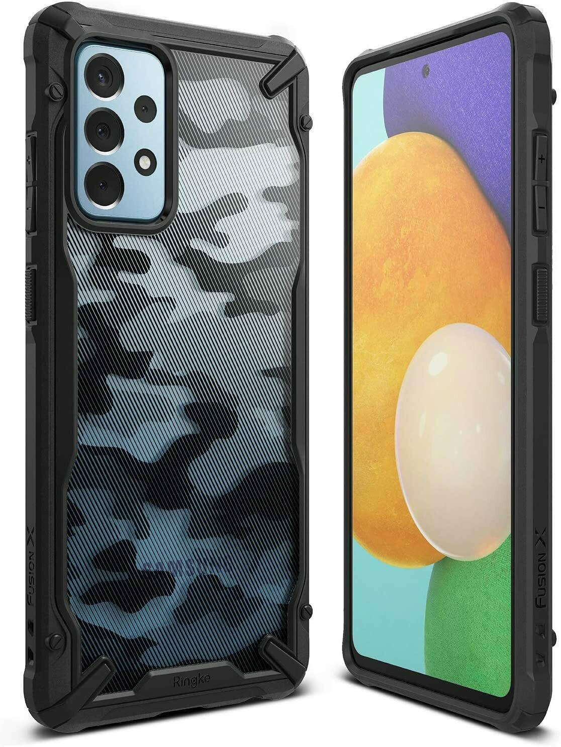 Fusion X Design for Galaxy A52 Military-Grade Slim Protective Case - Camo Black