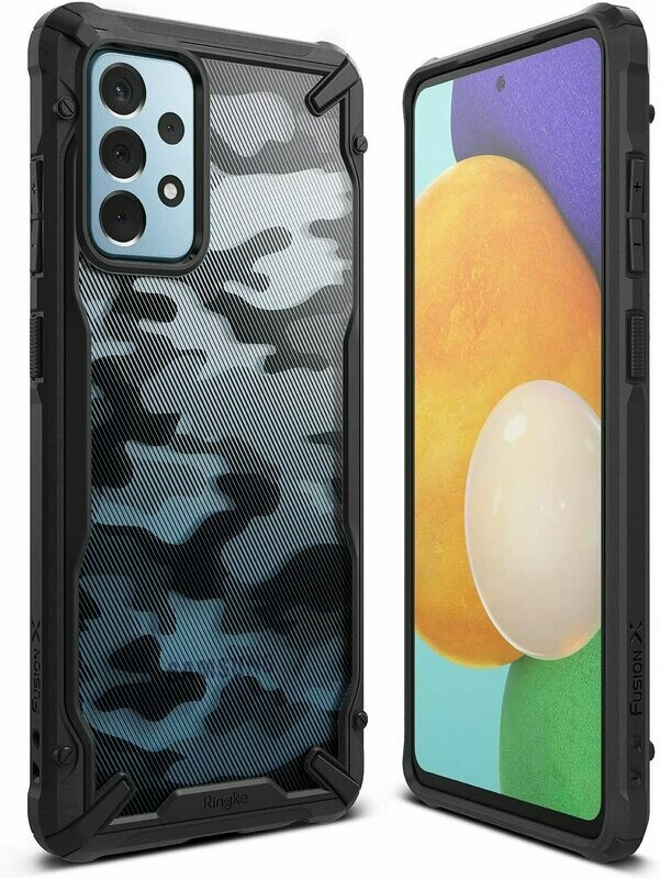 Fusion X Design for Galaxy A52 Military-Grade Slim Protective Case - Camo Black