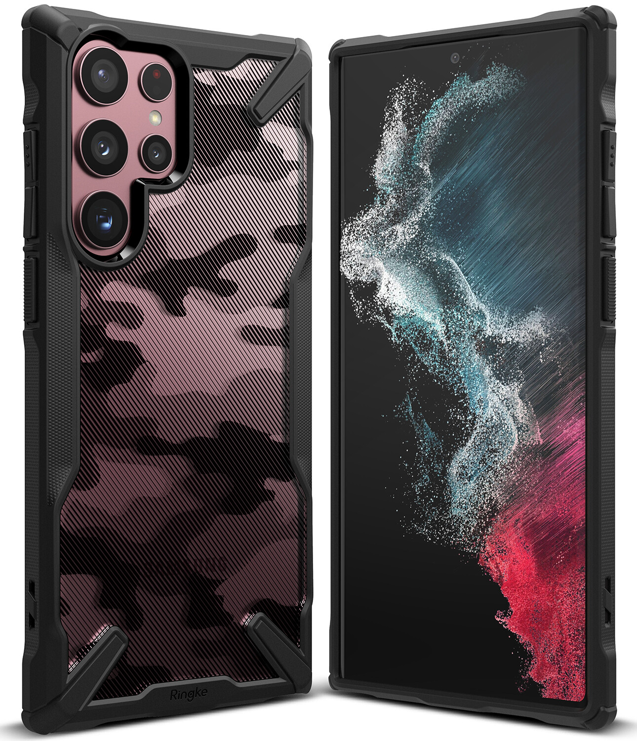 Fusion X Design for Galaxy S22 Ultra Military-Grade Slim Protective Case - Camo Black