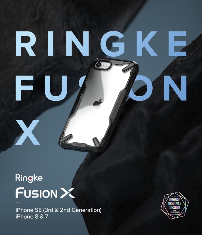 Fusion X Military-Grade Slim Protective Case for iPhone SE 3rd Gen (2022) - Black