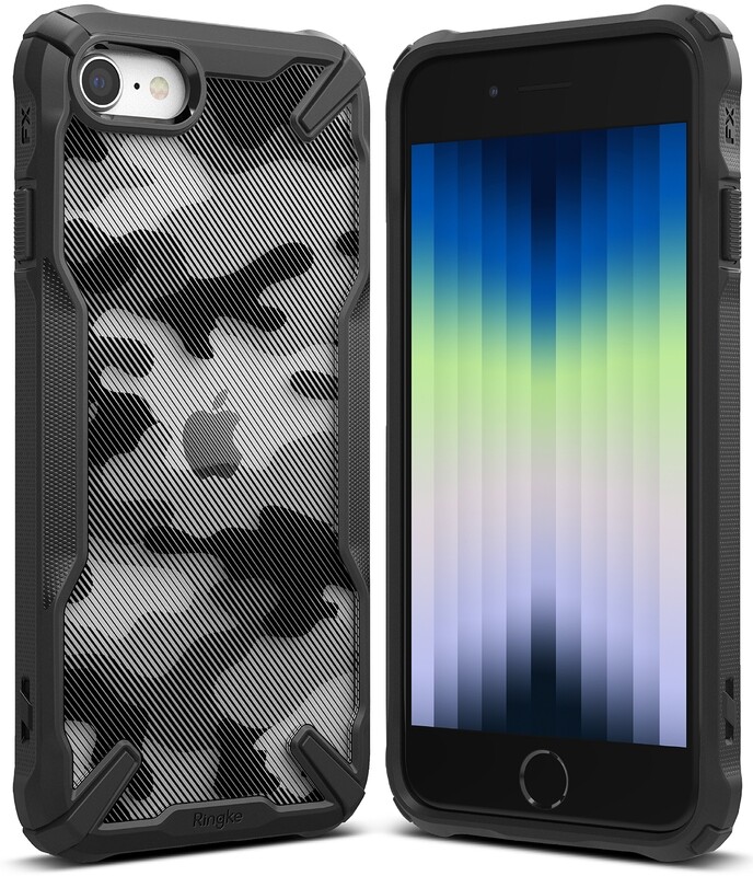 Fusion X Military-Grade Slim Protective Case for iPhone SE 3rd Gen (2022) - Camo Black