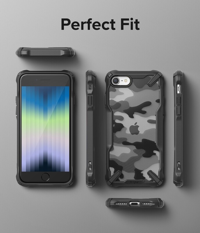 Fusion X Military-Grade Slim Protective Case for iPhone SE 3rd Gen (2022) - Camo Black