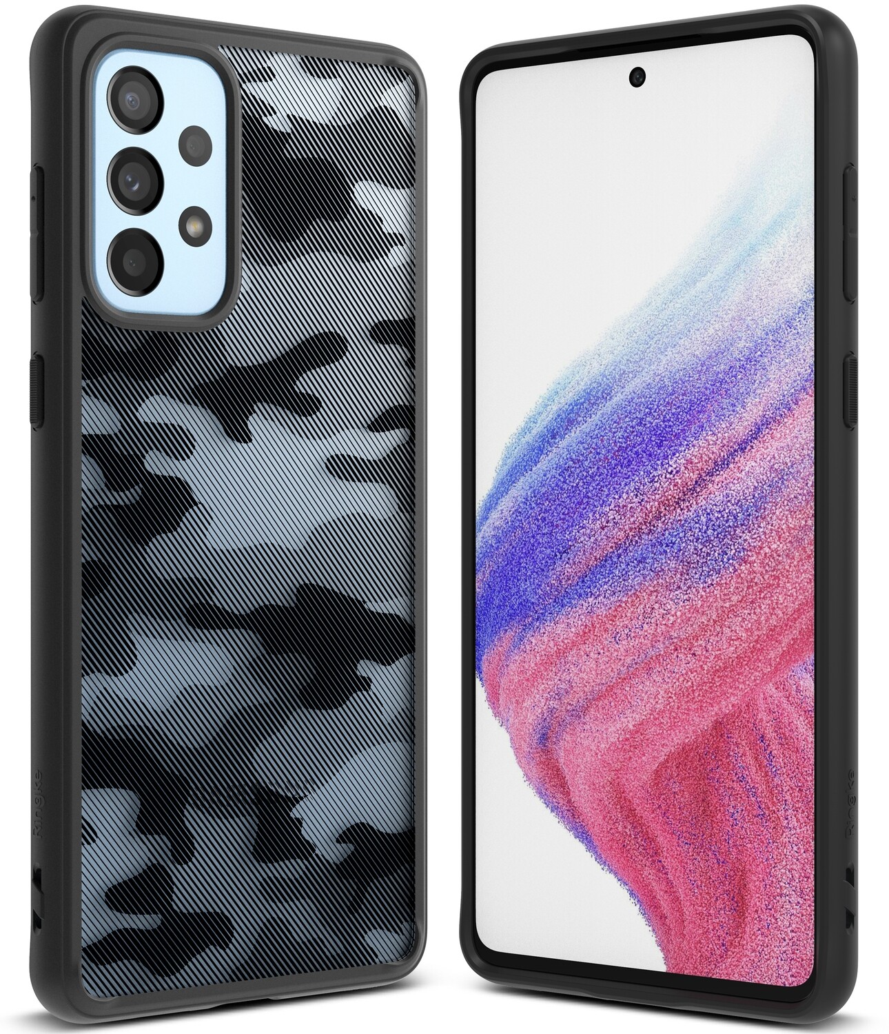 Fusion Military-Grade Slim Case for Galaxy A53 - Matte Camo Black