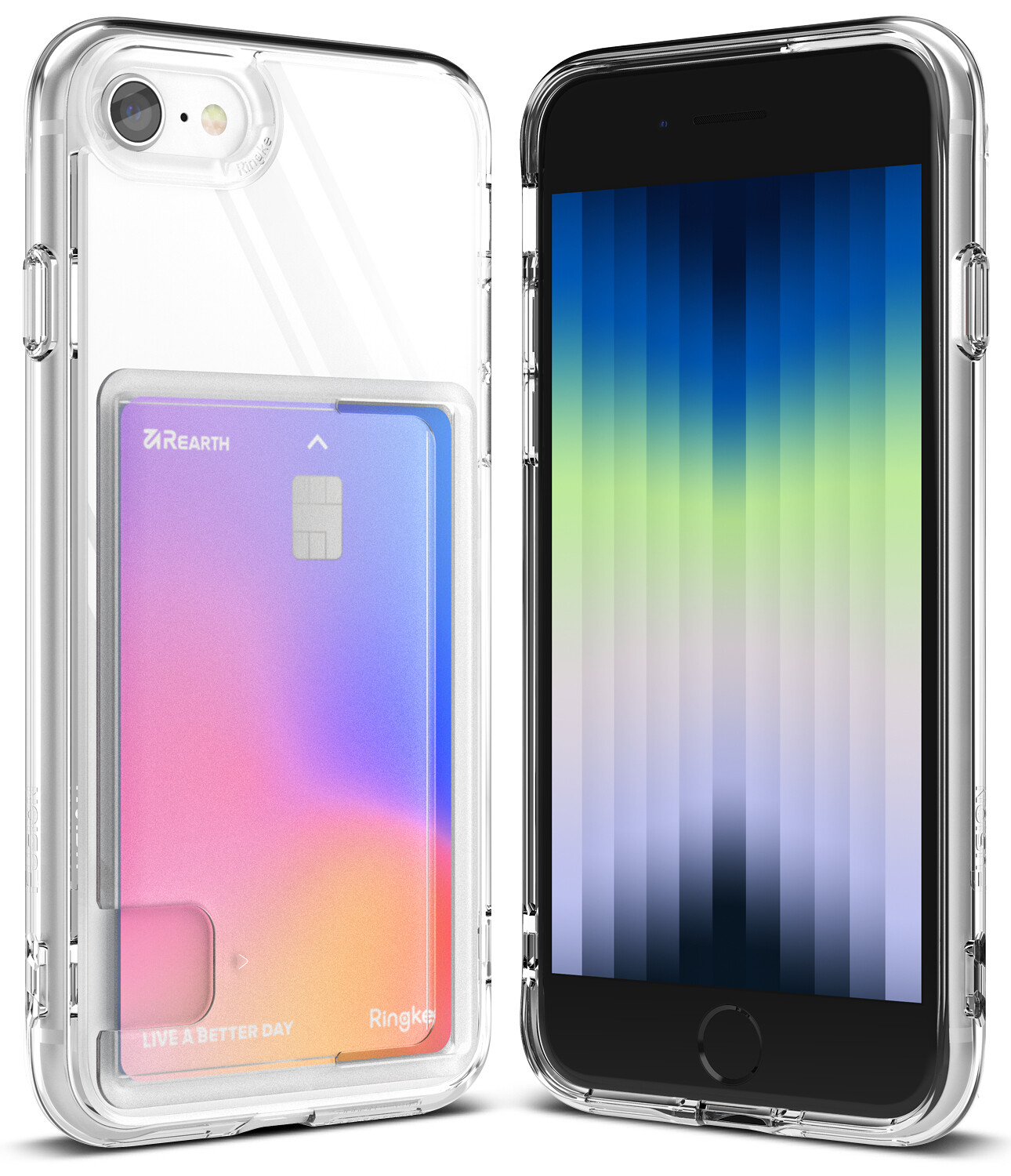 Fusion Slim Case with Built-In Cardholder for iPhone SE 3rd Gen (2022) - Clear