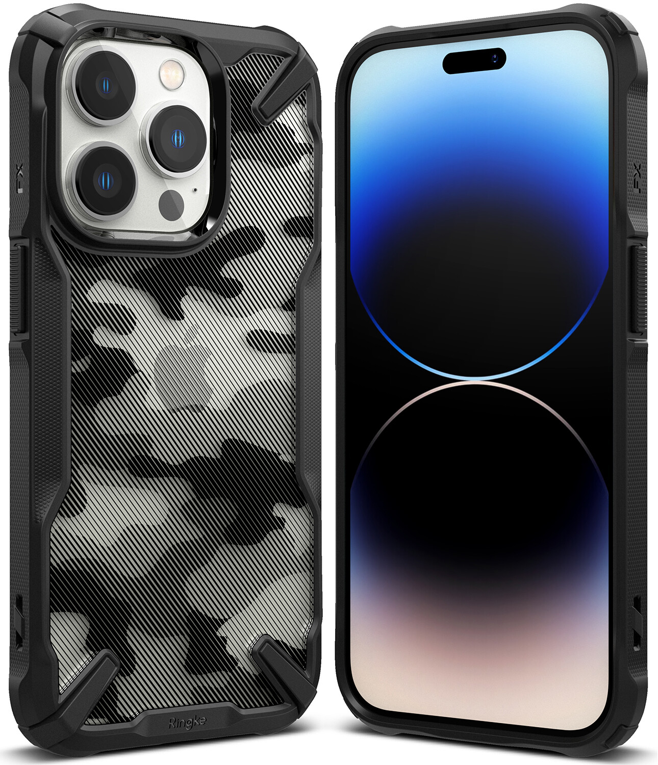 Fusion X for iPhone 14 Pro Military-Grade Slim Protective Case - Camo Black
