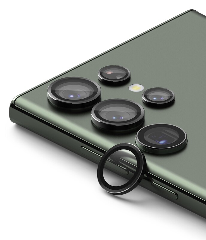 Camera Lens Protectors with Aluminium Alloy Frames for Galaxy S23 Ultra (Set) - Black
