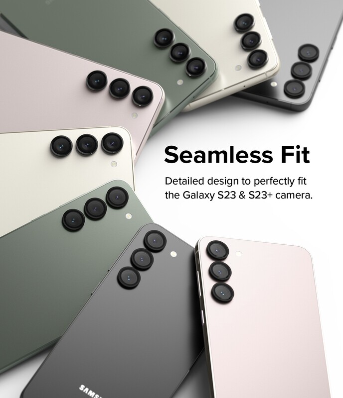 Camera Lens Protectors with Aluminium Alloy Frames for Galaxy S23 / Galaxy S23 Plus (Set) - Black