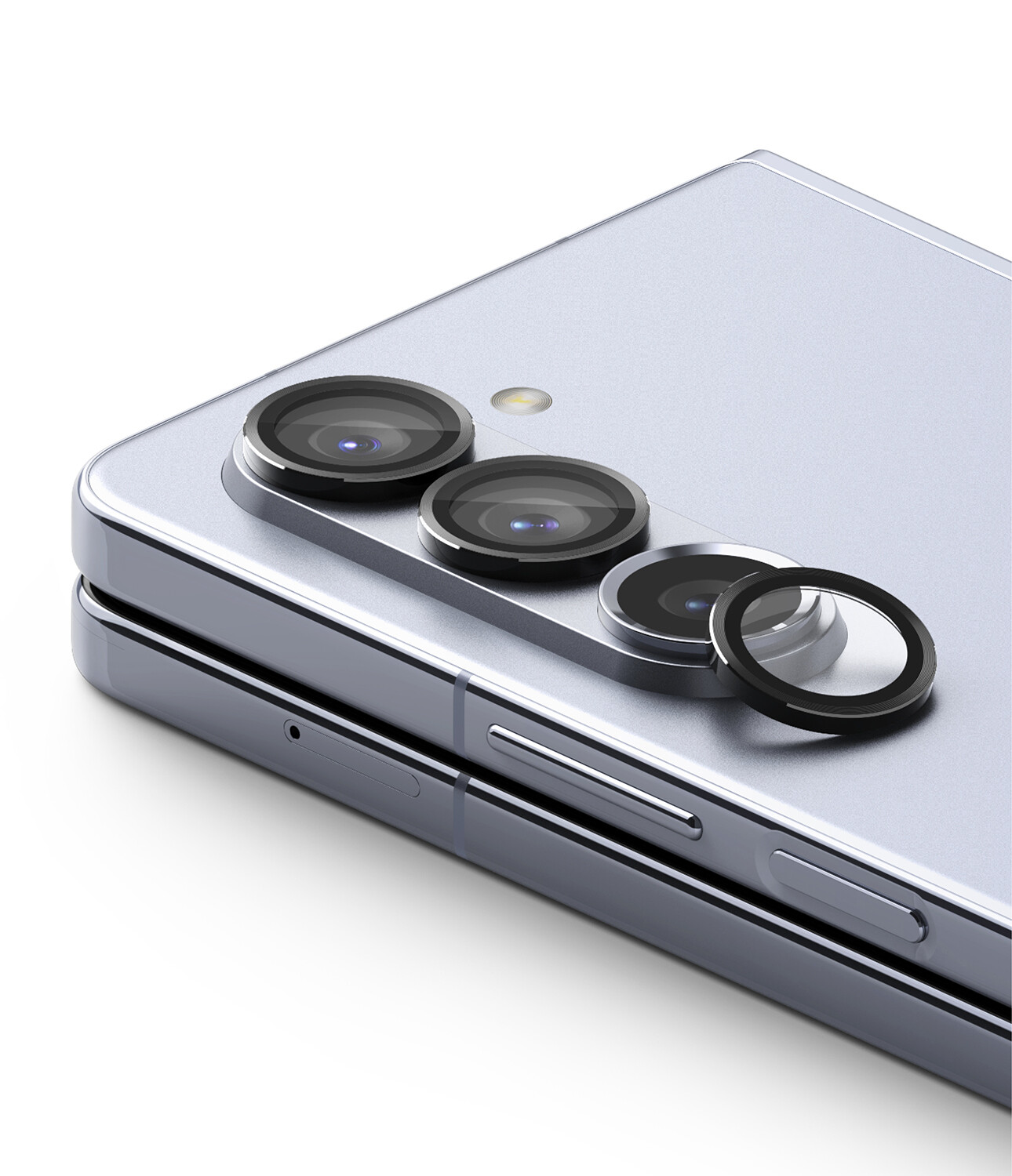 Camera Lens Protectors with Aluminium Alloy Frames for Galaxy Z Fold5 (Set) - Black