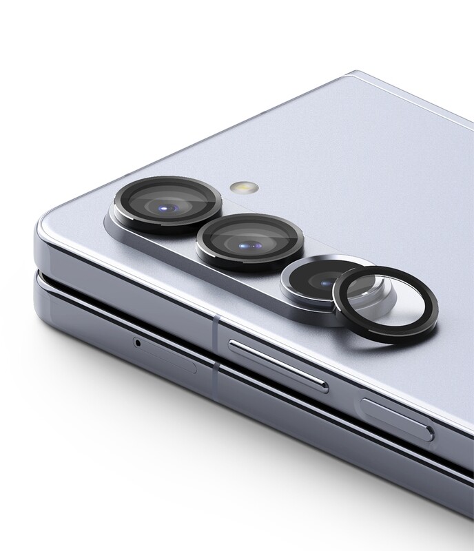 Camera Lens Protectors with Aluminium Alloy Frames for Galaxy Z Fold5 (Set) - Black