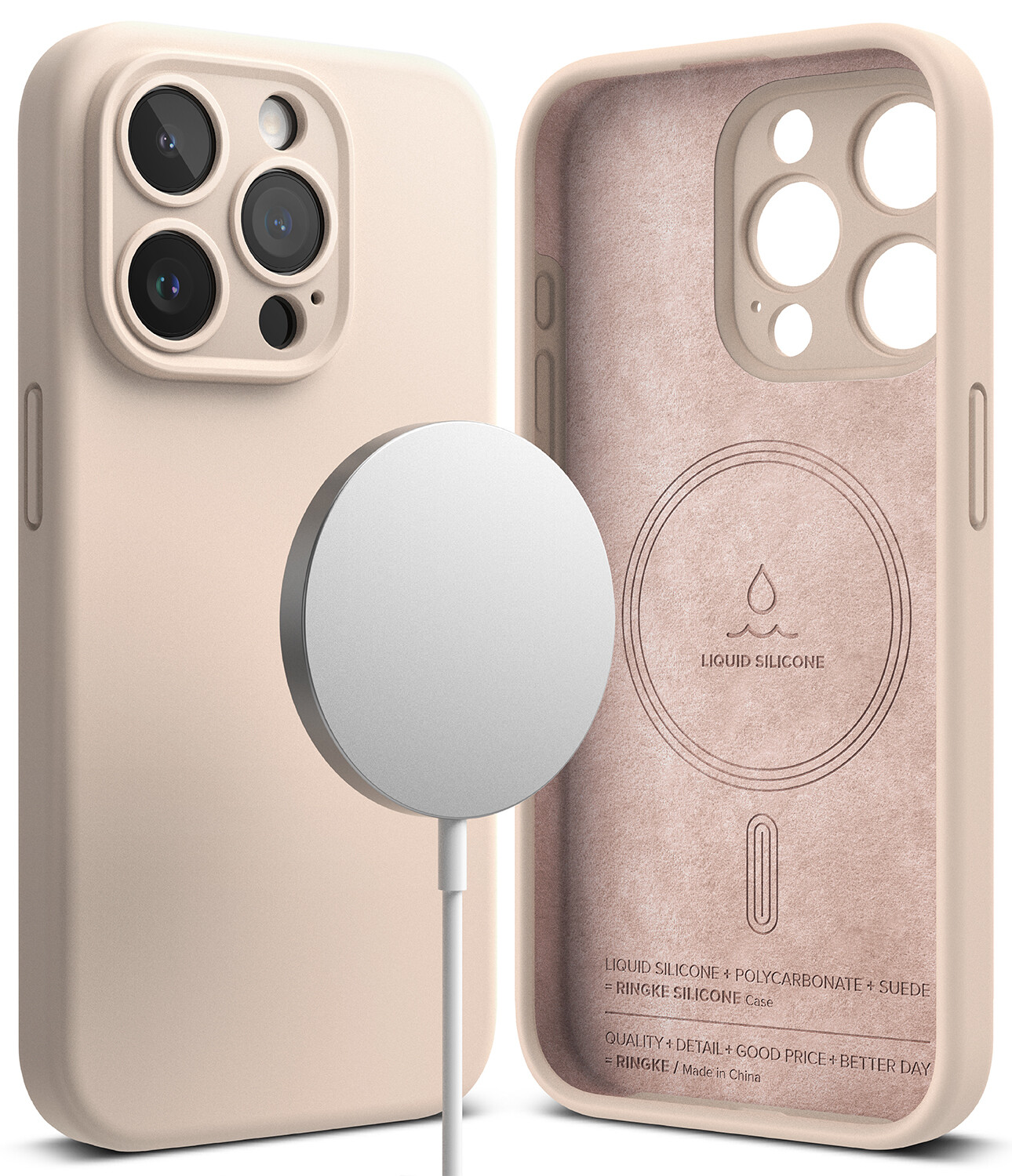 SI for iPhone 15 Pro Max MagSafe Accessories Case - Pink Sand