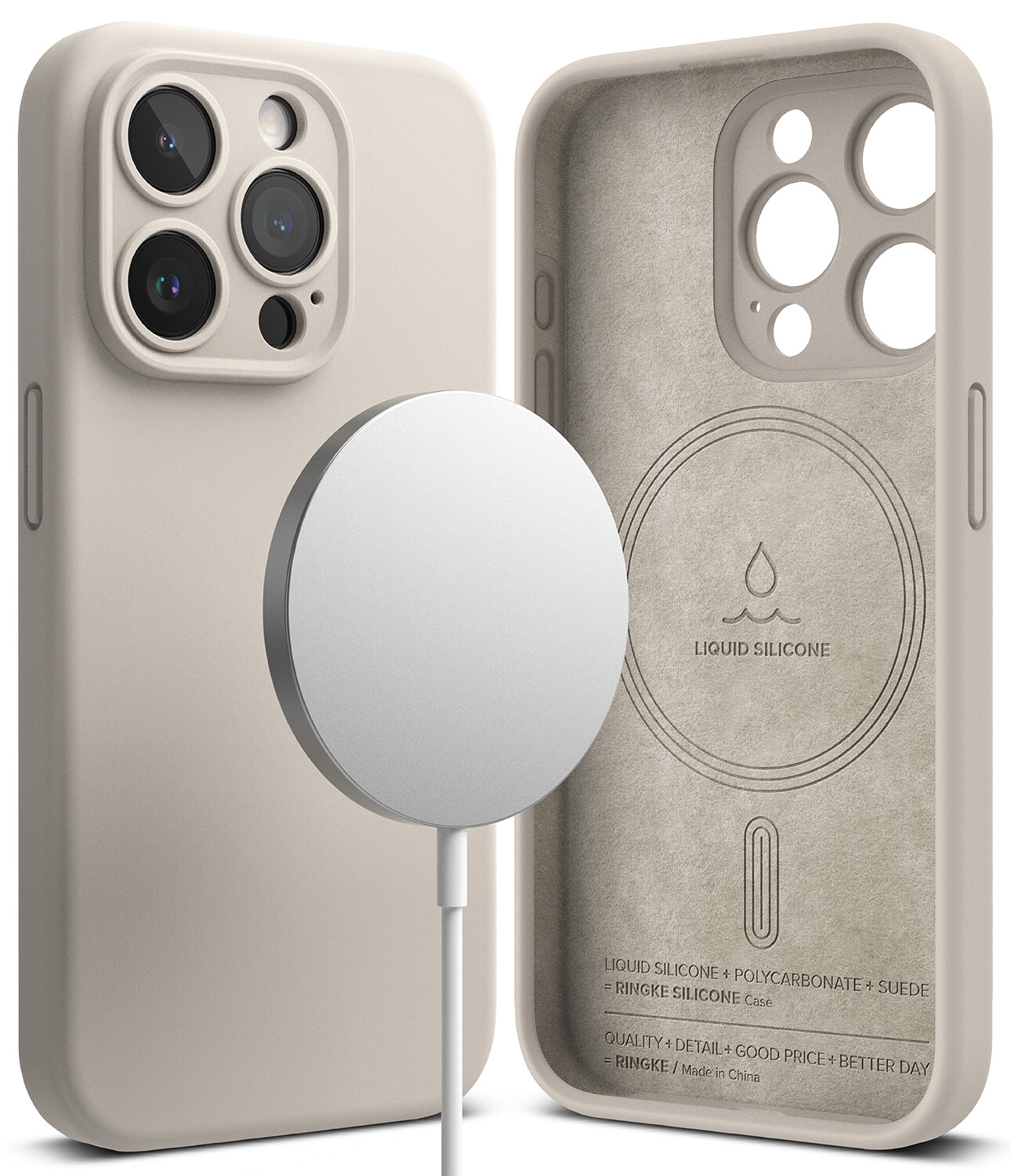 SI for iPhone 15 Pro MagSafe Accessories Case - Stone