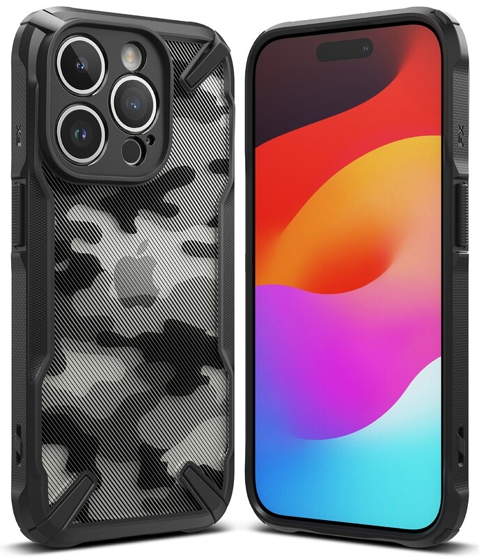 Fusion X for iPhone 15 Pro Military-Grade Slim Protective Case - Camo Black