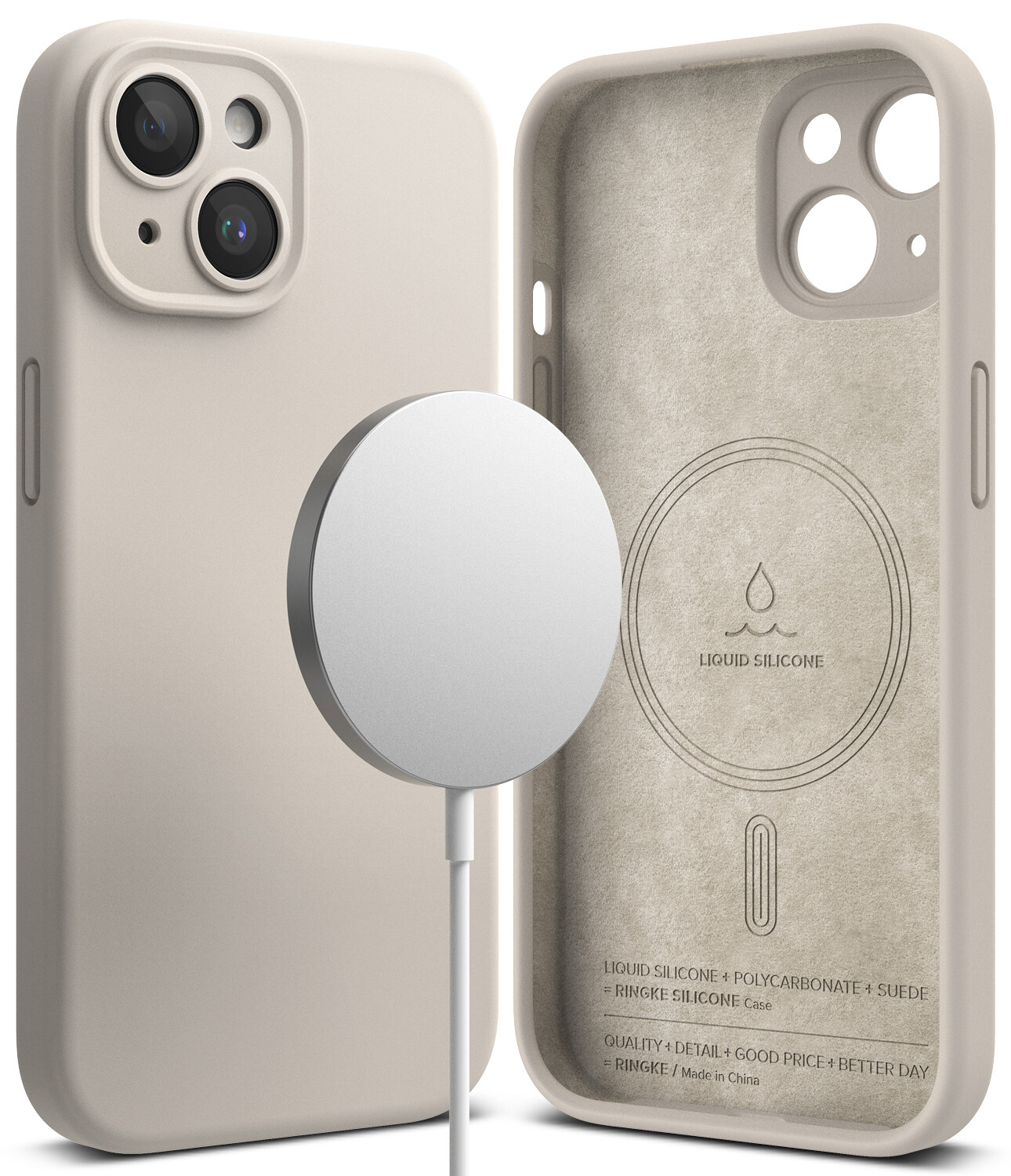 SI for iPhone 15 Plus MagSafe Accessories Case - Stone