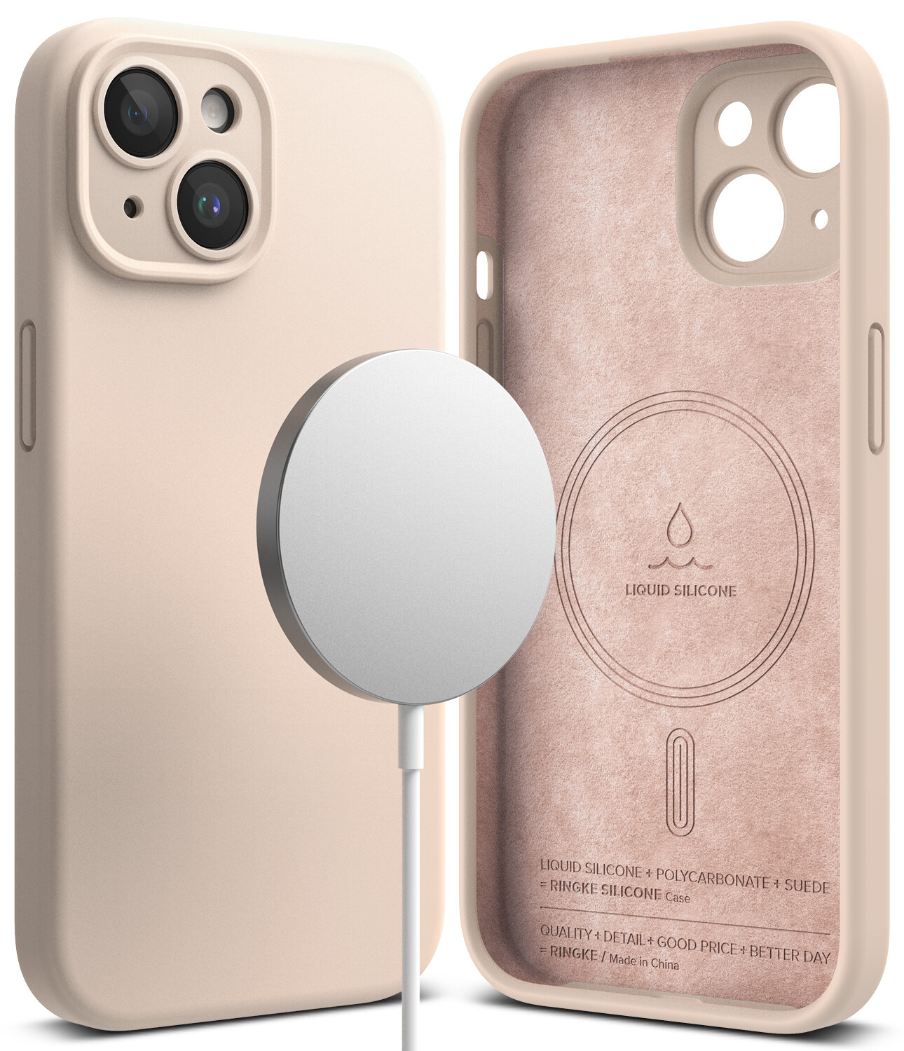 SI for iPhone 15 Plus MagSafe Accessories Case - Pink Sand