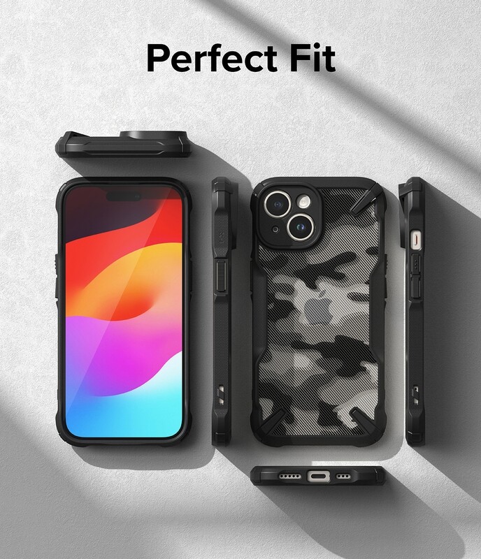Fusion X for iPhone 15 Military-Grade Slim Protective Case - Camo Black