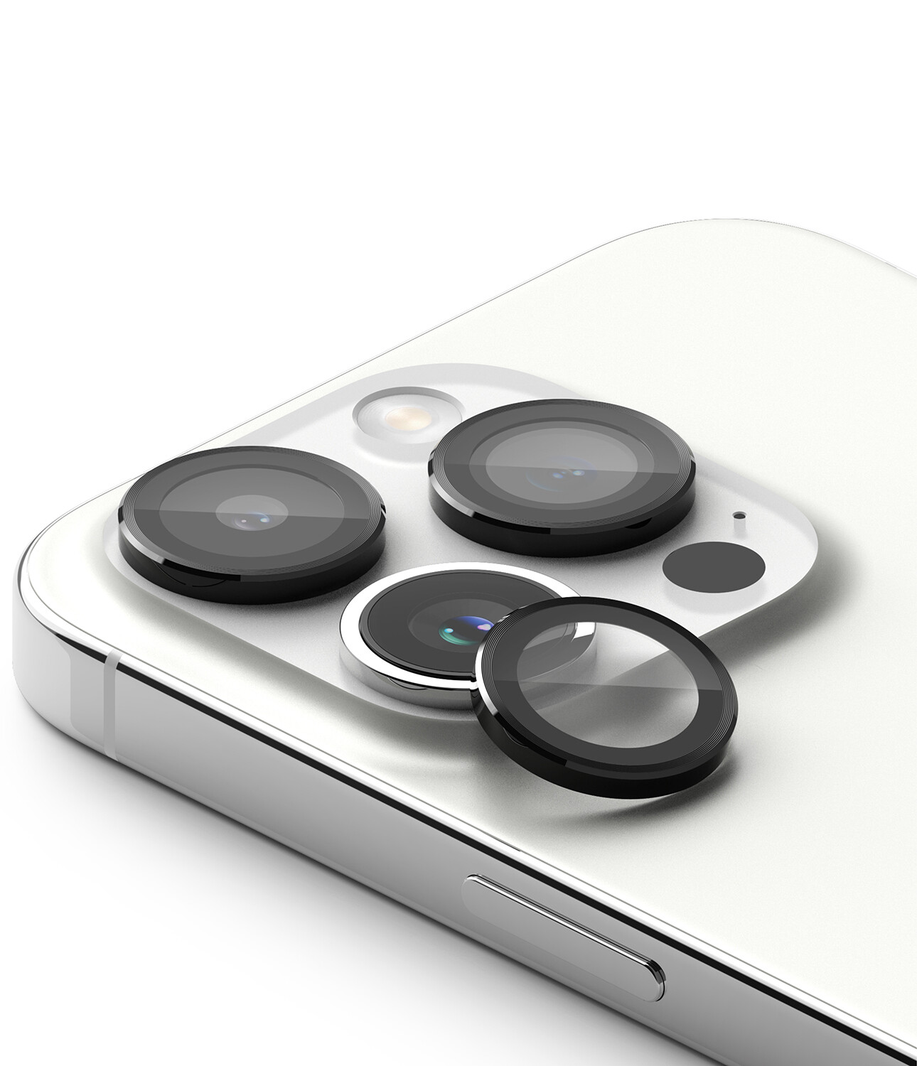 Camera Lens Protectors with Aluminium Alloy Frames for iPhone 15 Pro Max (Set) - Black
