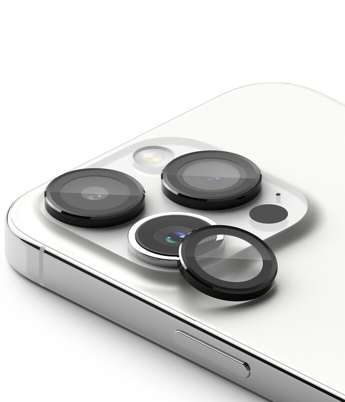 Camera Lens Protectors with Aluminium Alloy Frames for iPhone 15 Pro (Set) - Black