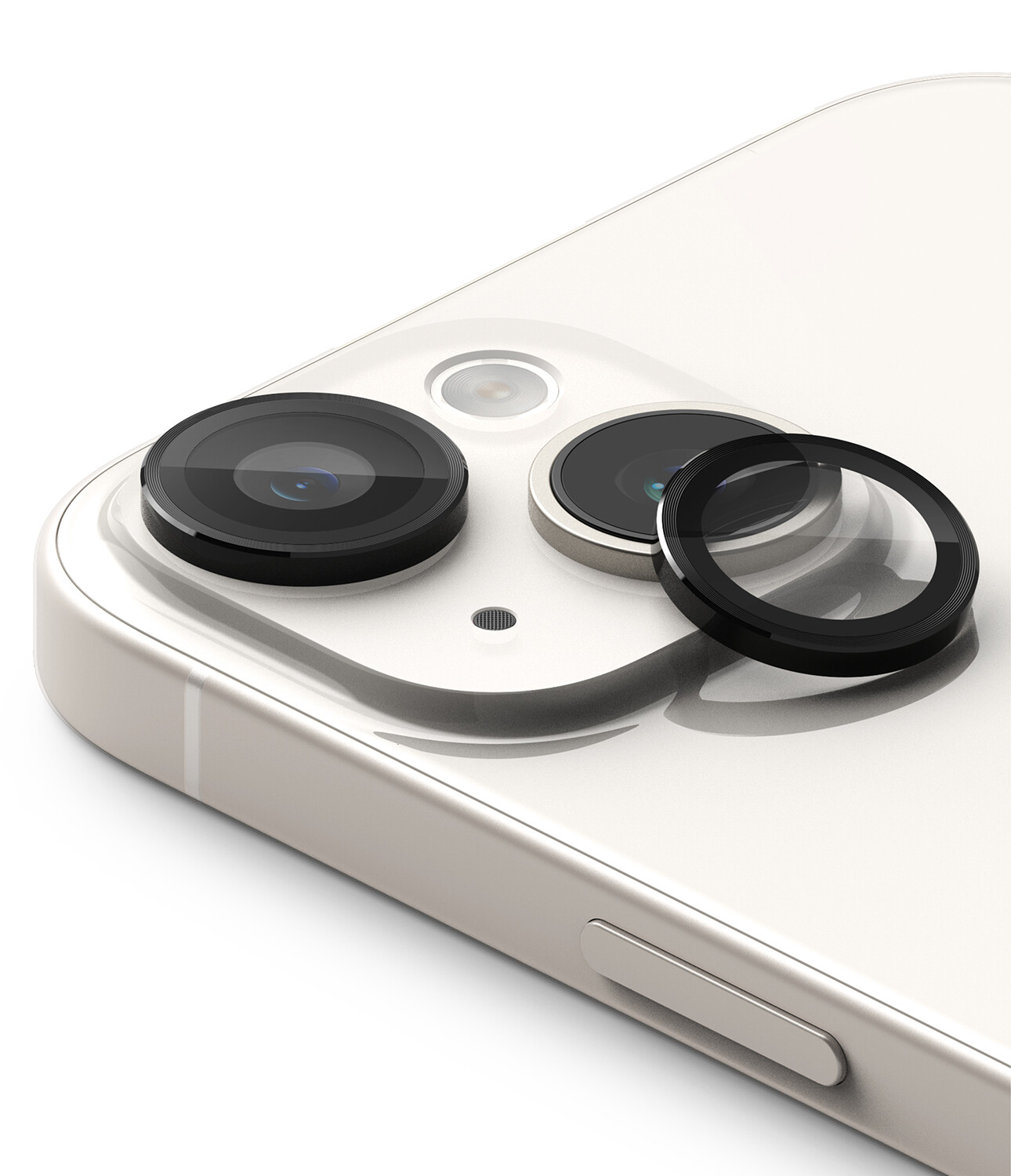 Camera Lens Protectors with Aluminium Alloy Frames for iPhone 15 / iPhone 15 Plus (Set) - Black
