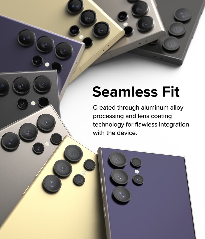 Camera Lens Protectors with Aluminium Alloy Frames for Galaxy S24 Ultra (Set) - Black