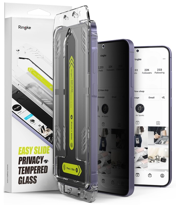 Privacy Easy Slide Premium Tempered Glass (2 Pack) Screen Protector for Galaxy S24 Plus