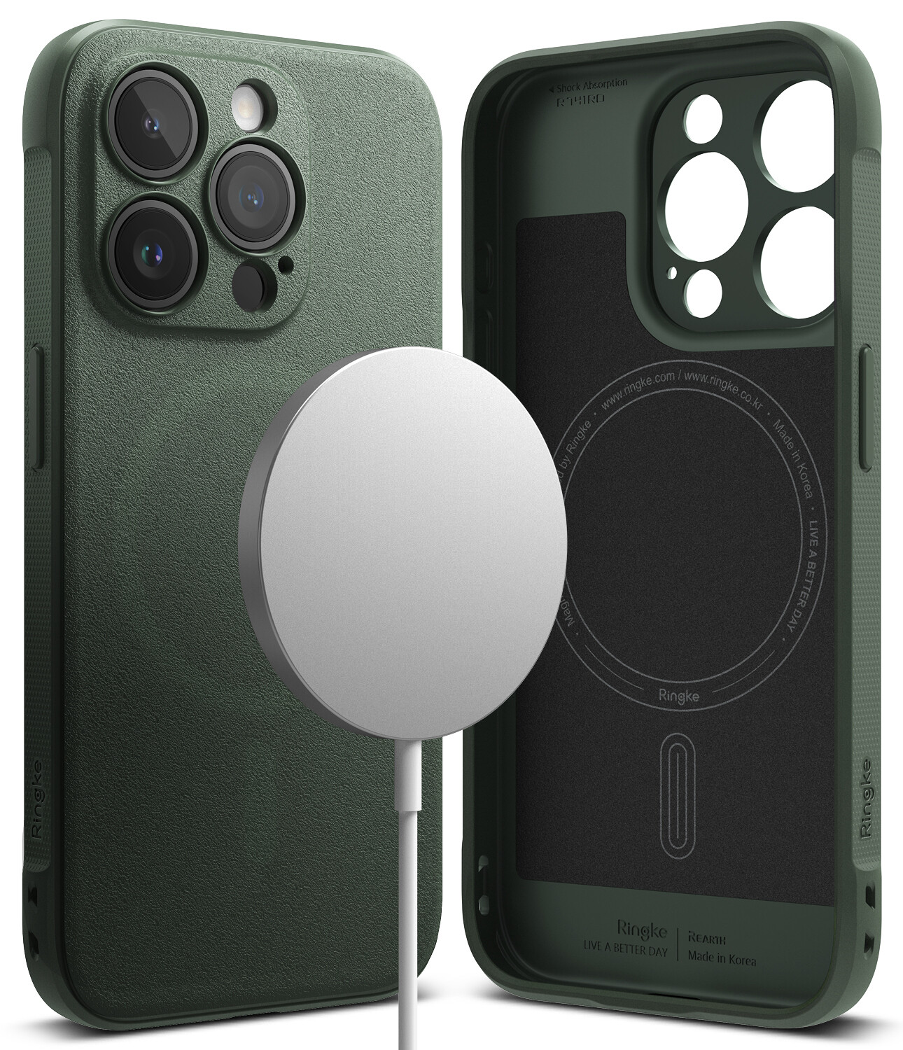 Onyx for iPhone 15 Pro MagSafe Accessories Case – Dark Green